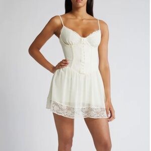 House of CB Cream, Lace, Corset Minidress, size XS